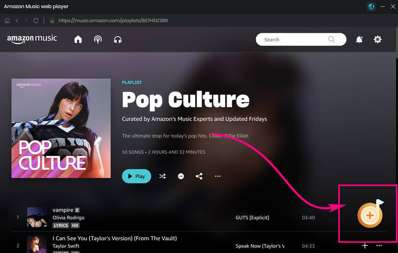add amazon music playlist to audifab