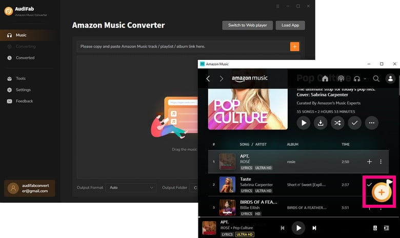 transfer amazon music to audifab