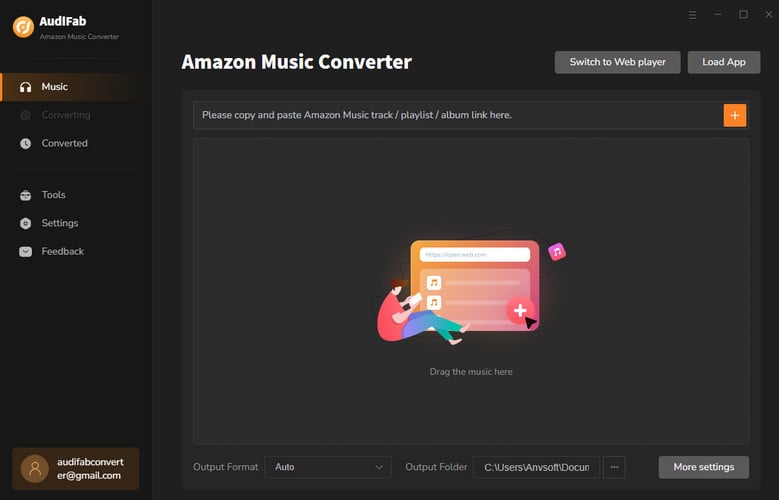 audifab amazon music converter main interface