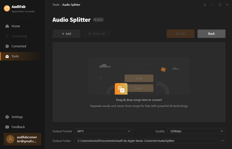 ai audio splitter