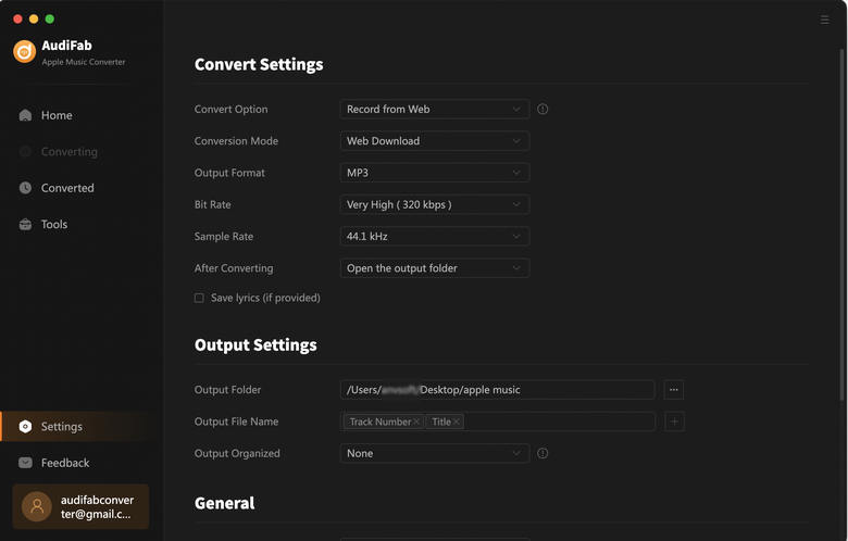 customize output settings