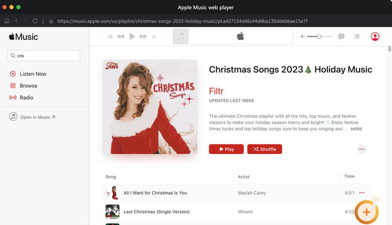 add christmas songs from apple music
