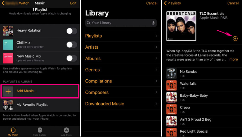 add music to apple watch