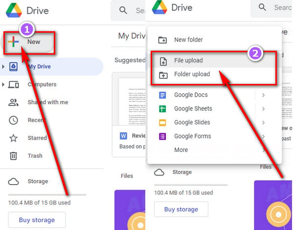 add music to google drive