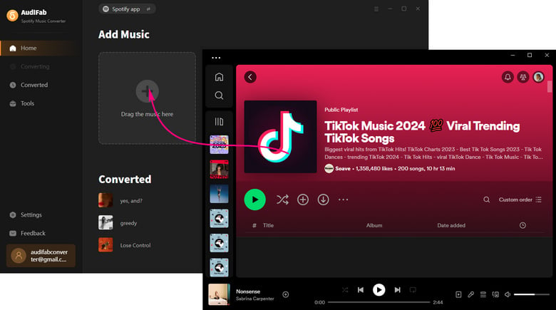 add tiktok songs to audifab