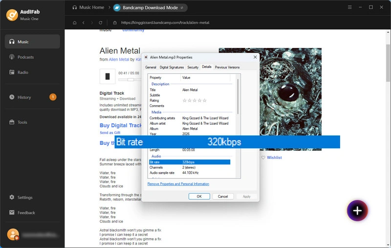 AudiFab Music One 320kbps MP3s