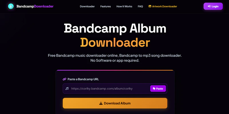 BandChampAlbumDownloaderMp3 online Bandcamp album ZIP downloader