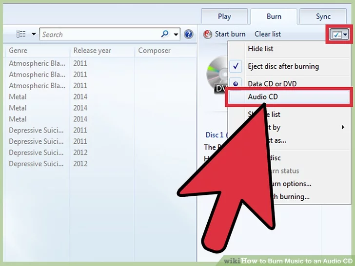 burn cd with windows media player