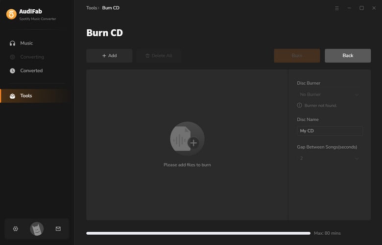 burn spotify playlist to cd with audifab