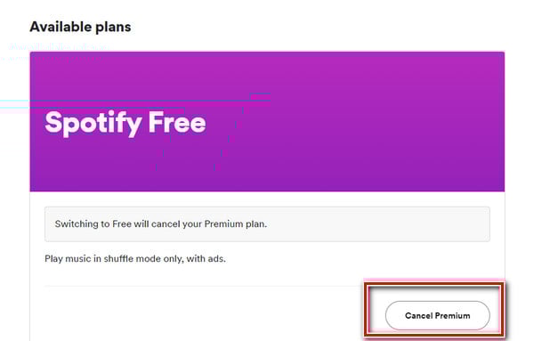 annullare spotify premium