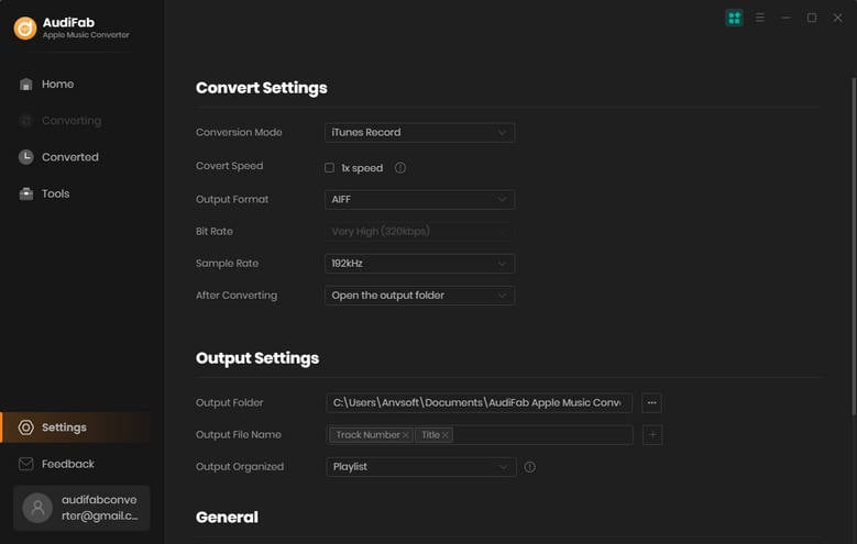 choose aiff as the output format