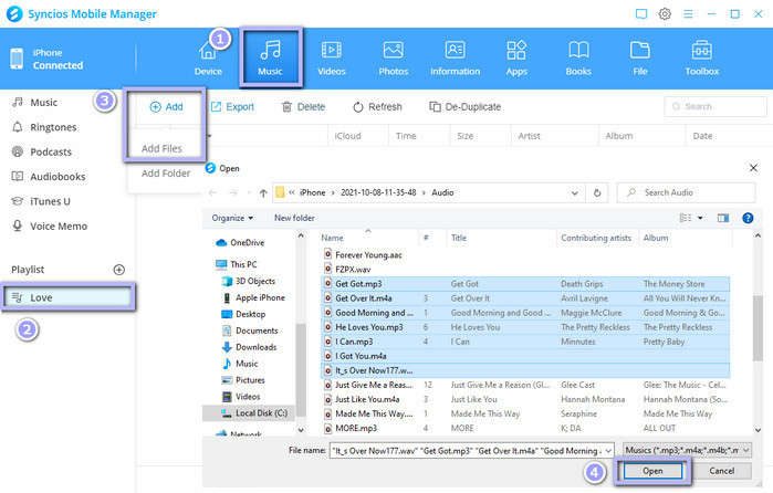  add music files to iphone via syncios
