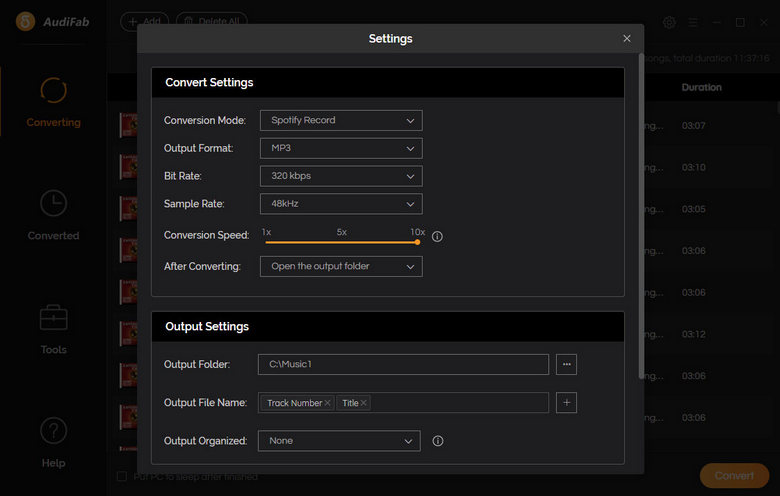 choose mp3 as output format