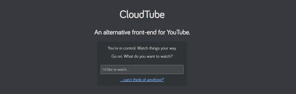 CloudTube alternative YouTube frontend interface