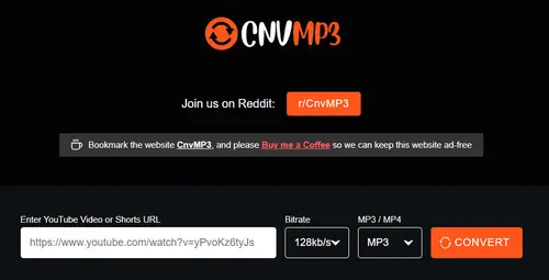 CnvMP3 rip music from youtube