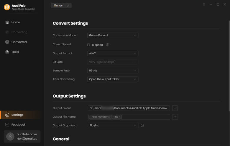 choose alac as the output format