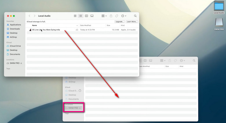 copy Spotify MP3s to SWIM PRO drive