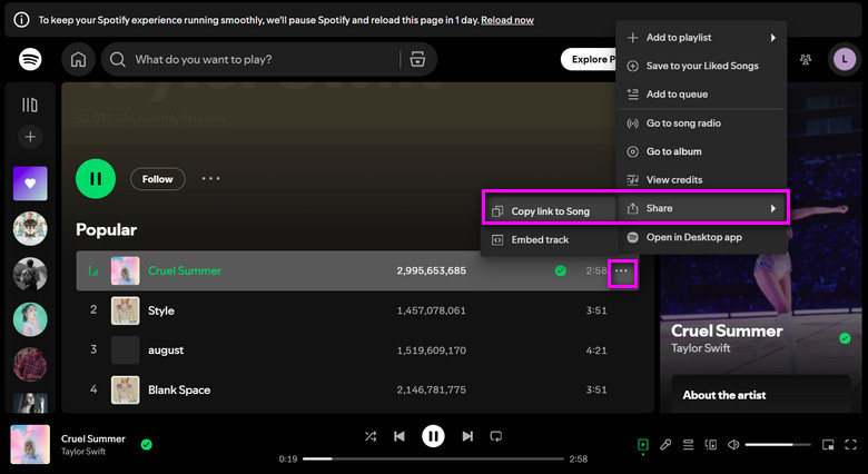 Get Spotify Track Link
