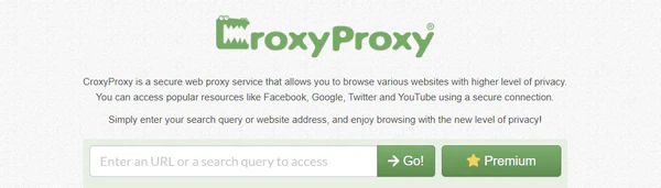 CroxyProxy web proxy homepage