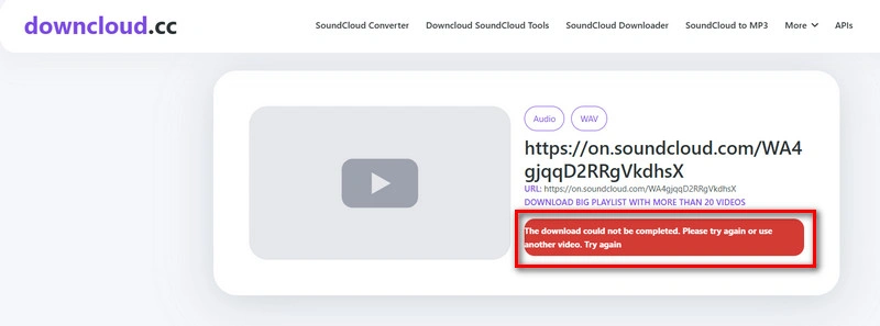 Downcloud.cc SoundCloud to WAV Free Online Converter