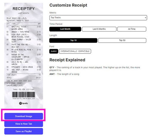 download spotify receiptify