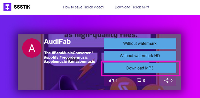 download tiktok to mp3 ssstik