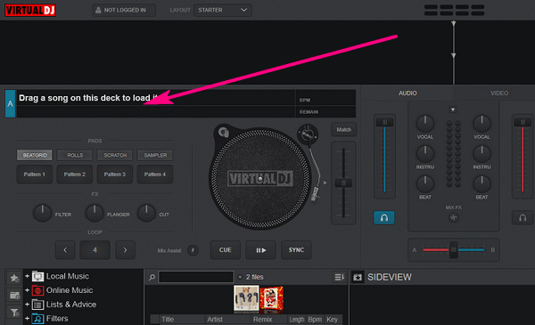 drag spotify to virtual dj