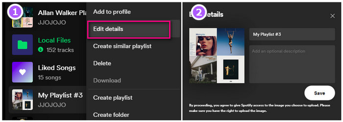 edit spotify playlist