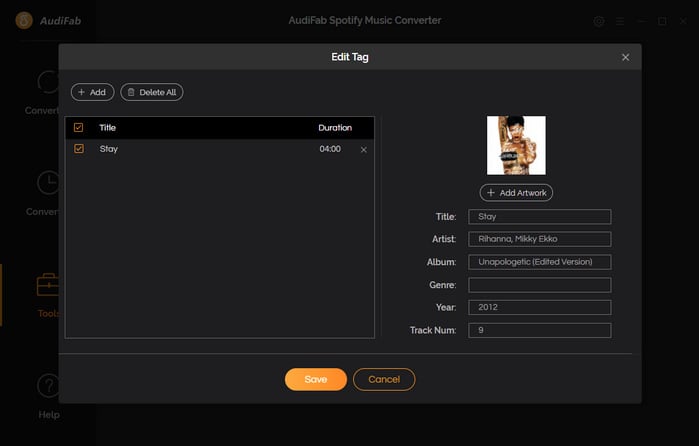 edit tags on audifab