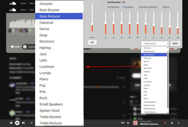 Equalizer for Chrome Browser Extension for SoundCloud