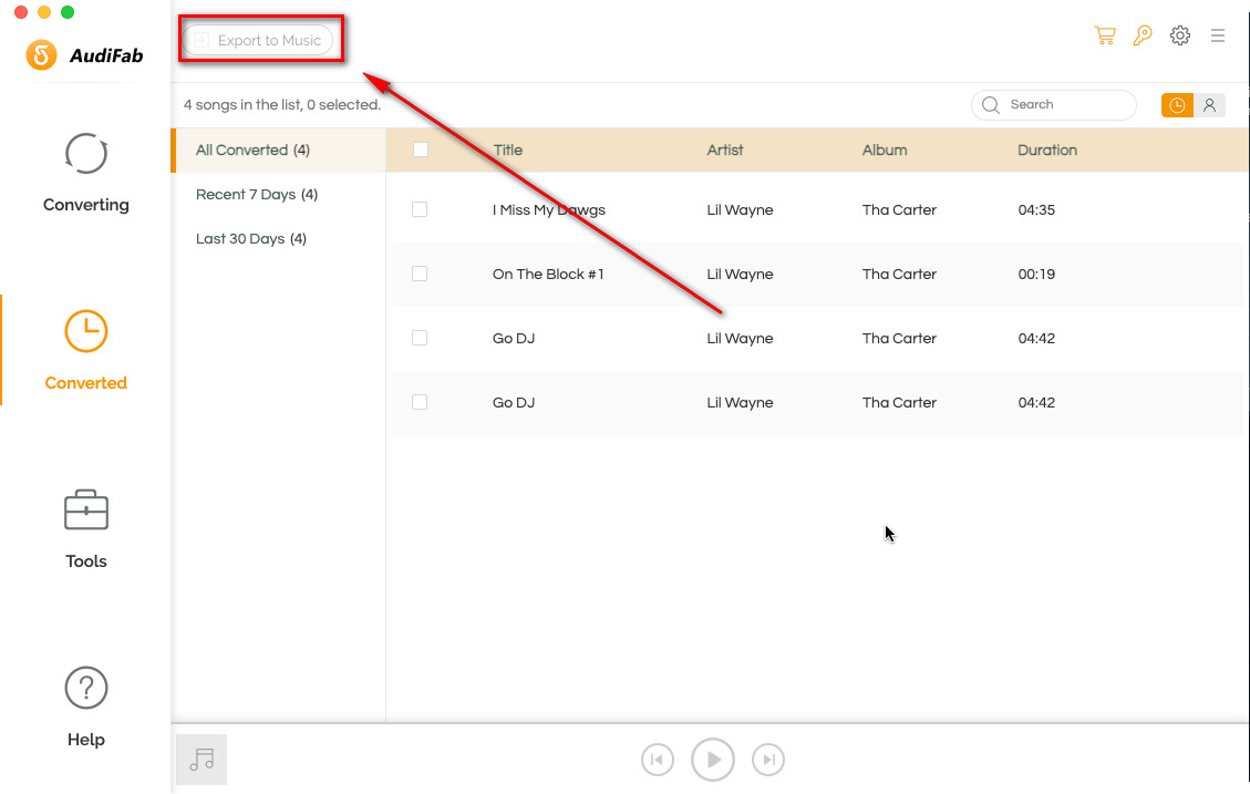 export spotify to music app