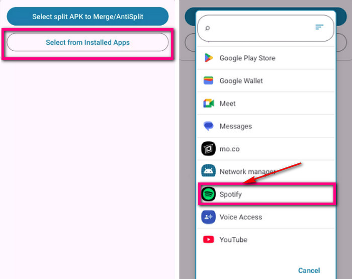 extract spotify apk with antisplit m