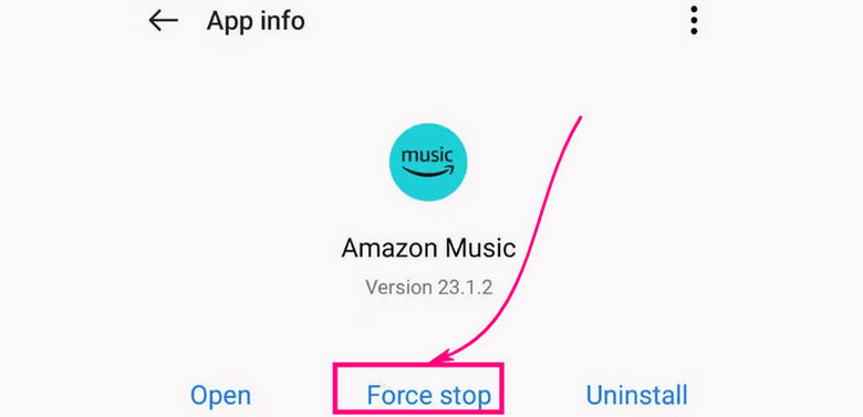 force stop amazon music