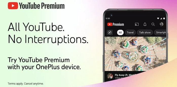 free youtube premium via oneplus