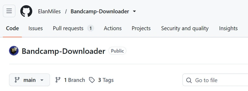 ElanMiles Bandcamp-Downloader GitHub
