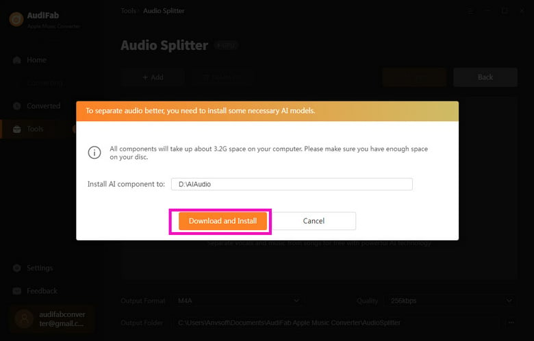 install ai audio splitter