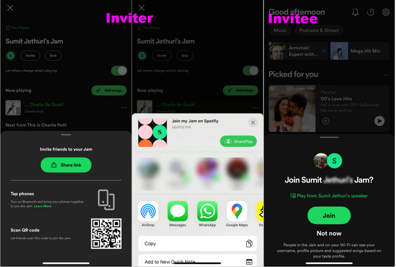 invite friends to a spotify jam