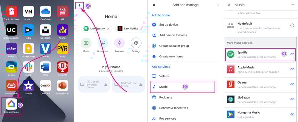 connect spotify to google home