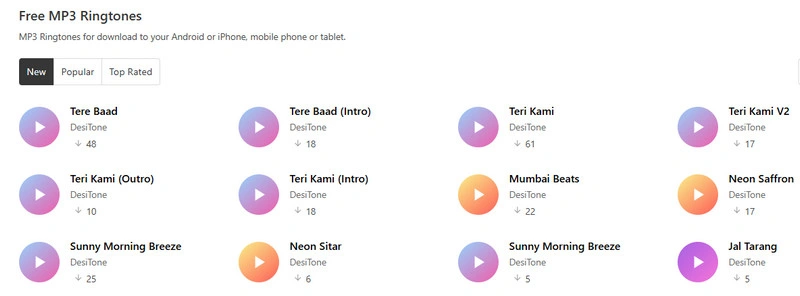 mobiles24 Free MP3 Ringtones Site
