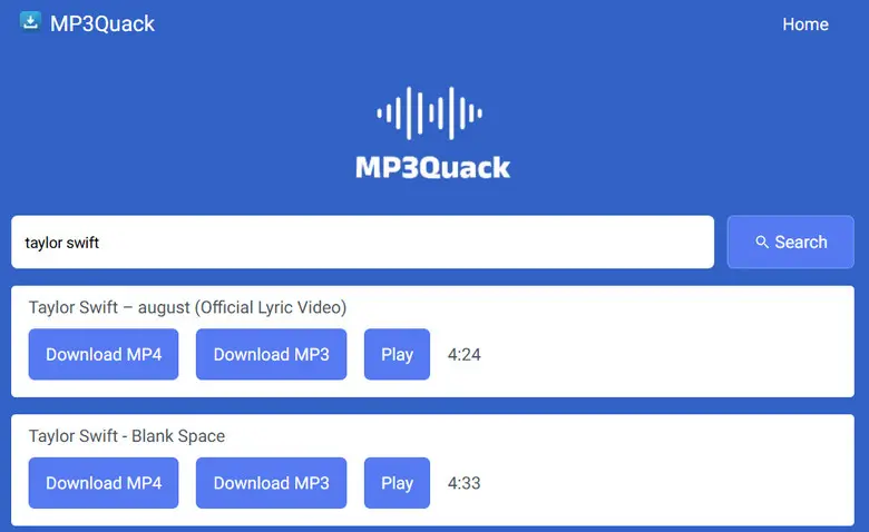mp3 quack search