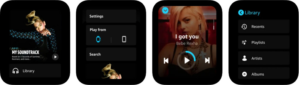 amazon music app on apple watch