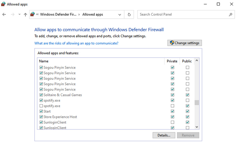 review firewall settings on pc