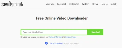 SaveFrom rip music from youtube free
