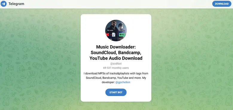 Scdlbot SoundCloud to MP3 downloader