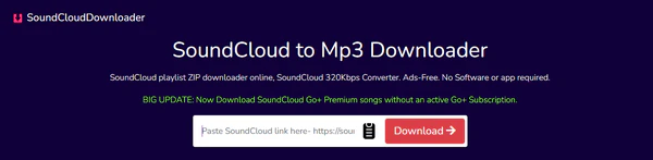 SCloudPlaylistDownloader online SoundCloud playlist downloader interface