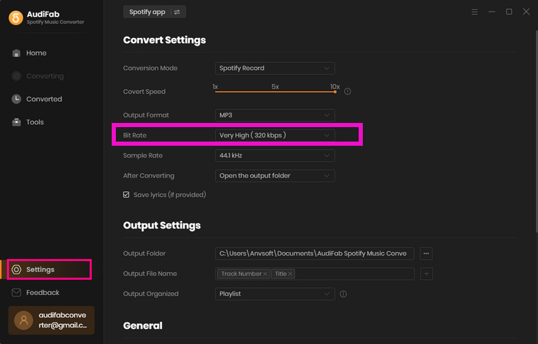 choose 320kbps as the output quality