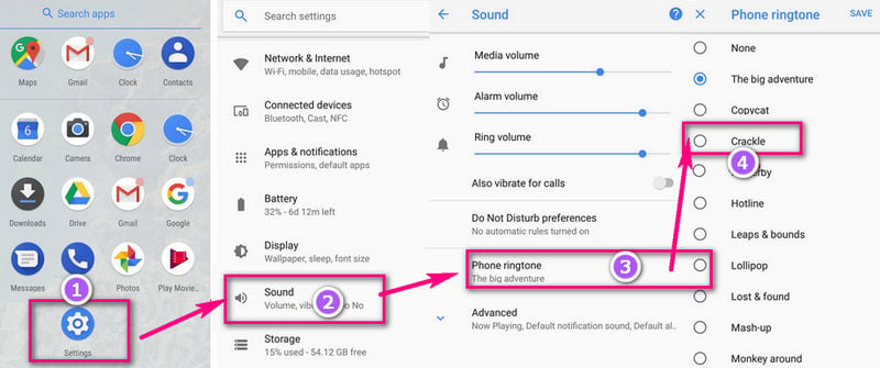 set ringtone on android