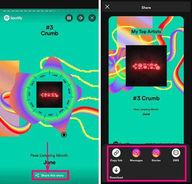 share spotify wrapped 2023 on mobile app