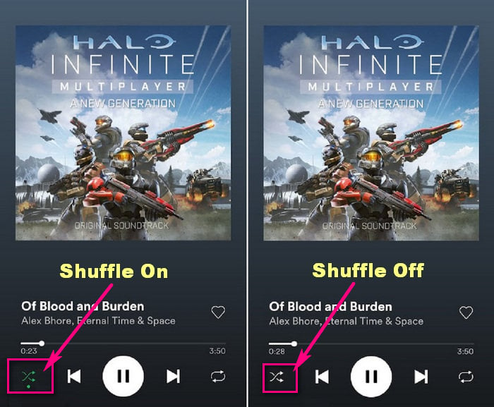 shuffle on shuffle off on mobile