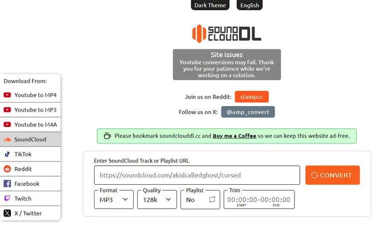 SoundCloudDL SoundCloud to MP3 downloader